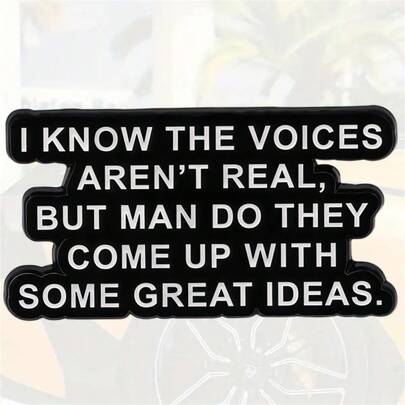 1PC 3 Inch Waterproof Outdoor PVC Removable Sticker Funny Sarcastic Voices In My Head Have Great Ideas Decal For Toolbox Hard Hat Laptop Skateboard Relatable Chaos Humor Meme Sticker Gag Gift For Coworker Friends