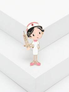 奢华珐琅医护人员胸针 - 女士/男女通用宴会服装配饰/朋友聚会徽章礼物 - 護士 - 查看 8