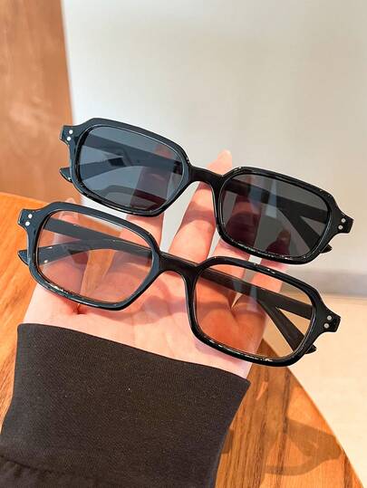 2pcs Women's Fashion Glasses Set, Casual & Versatile For Daily Wear, Party, Street Style, Summer Essential, Casual, Business, Dating, Outdoor, Y2K