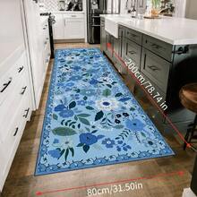 1 件复古花卉图案门垫，适用于玄关、厨房、洗衣房、卧室、家居装饰，是理想的圣诞礼物