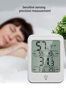 高精度室内数字温湿度计，多功能家用电子温湿度计，带背光