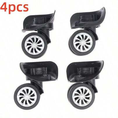 4 adet 360 derece dönebilen, çekme çubuklu bavul tekerleği