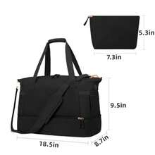 mhjBolsa de Deporte Bolsa de Fitness Bolsa de Viaje Impermeable de Gran Capacidad Con Puerto de Carga USB Bolsa de Viaje y Deporte con Compartimento para Zapatos Negrosleeping Bags - 219162316 - Ver 3