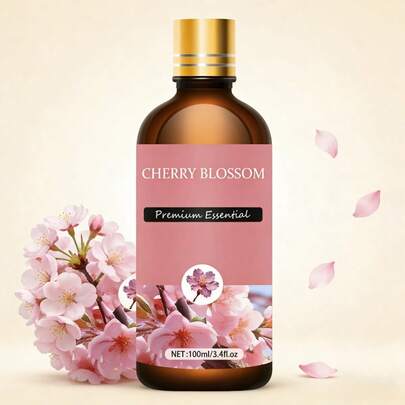 100毫升/3.4盎司，30毫升/1.0盎司樱花香氛精油，适用于香薰机、加湿器、手工皂/蜡烛制作，男女皆宜，理想礼品