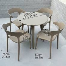 Combinación De Mesa Y Silla Conjunto Mesa Y Sillas Comedor Mesas Y Sillas De Recepción De Negociación Para Tienda De Té Cafetería Tienda De Postres Coffee 80*80*72cm/31.5*31.5*28.3in - Café - Ver 2