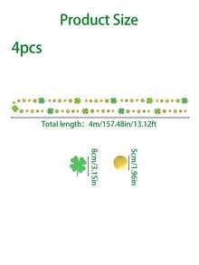 1/2/3/4件装 4米圣帕特里克节三叶草花环装饰 - 爱尔兰绿色悬挂装饰，适用于生日、帕特里克节派对、节日家居墙面装饰 - 彩色 - 查看 12