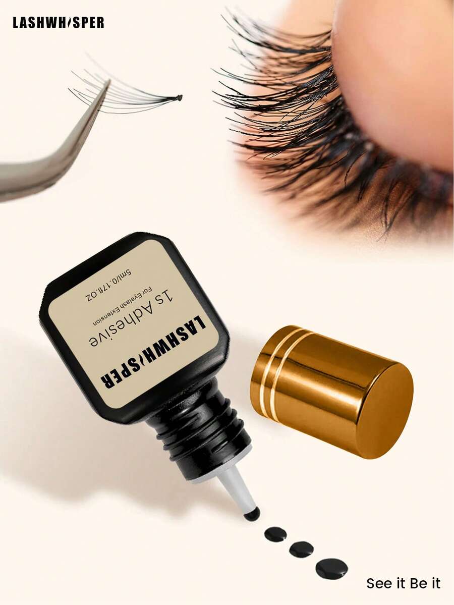 1 Second Drying, 5ml Eyelash Extension Glue, Strong Hold For 6-8 Weeks, Low Odor, Mink Eyelash Glue - White - View 1