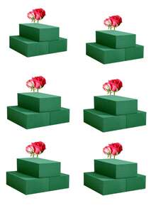 1/4/8/12pcs Rectangular High Density Dry Floral Foam, Suitable For Fresh Flowers, Can Be Trimmed. Size: 11.5*7.5*4cm. Ideal Floral Material For Making Wet Floral Arrangements. Also Suitable For Fresh Flower Baskets, Flower Shops, Fresh Flowers And Artificial Flowers. - Green - View 11