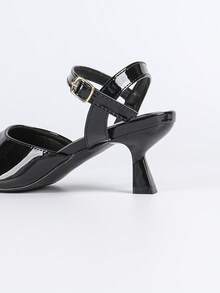 Women's High Heel Sandals, Casual Outdoor Open-Toe Sandals, Fashion Casual Stiletto Sandals, Pointed Toe Commuter Sandals, Slip-On Beach Slippers, Elegant Open-Toe Office Sandals - Black - View 9