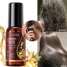 1 Botella de Suero de Cabello de Jengibre, Bruma Protectora del Calor, Acondicionador Hidratante para el Cabello, Infundido con Extractos de Jengibre y Fo-Ti, Suavizante y Nutritivo, Mejora el Cabello Sensible, Repara el Cabello Dañado, Apto para Cabello Seco, Dañado, Rizado, Agrega Brillo, Anti-Irritación, Protección contra el Calor, Nutrición Suave, Hidratante, Apto para Todos los Tipos de Cabello - Multicolor - Ver 4