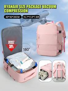 Myco 40x30x20厘米真空压缩背包，符合瑞安航空登机行李尺寸要求，可用作个人旅行背包、女士背包、男士工作包、笔记本电脑包、运动健身包、游泳包、周末旅行包、返校礼物 - 彩色 - 查看 11