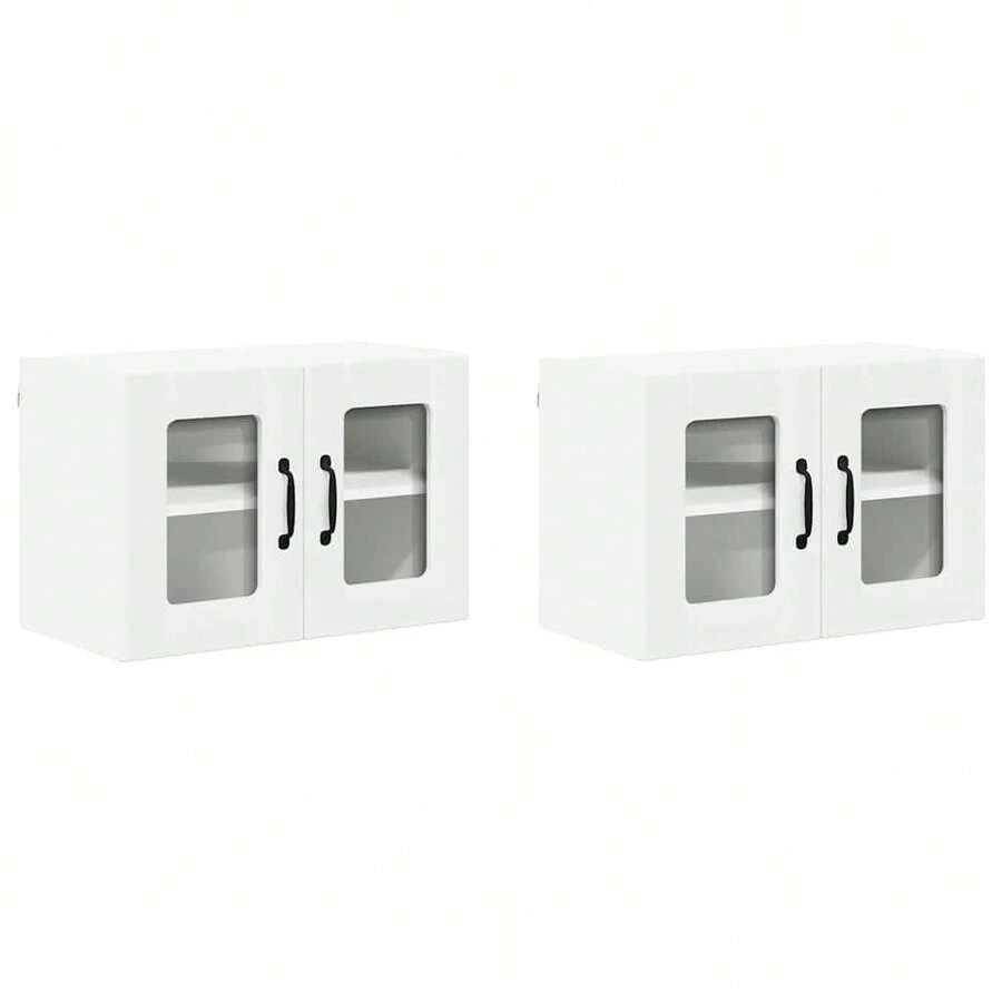vidaXL Armário de cozinha 2 pcs branco 60 x 31 x 40 cm - Branco - Ver 1