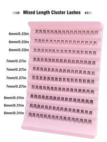 Rikuaild 160pcs Natural Looking Mink Eyelash Extensions, 6-8mm Mixed Length, Fluffy & Lightweight, Soft Cluster Lashes, Suitable For Daily Makeup, Reusable - C - View 7