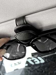 1pc Universal Car Sun Visor Glasses Clip, Made Of PVC Material, Car Glasses Holder, Car Interior Decoration, Glasses Storage Rack, Essential Travel Accessory, Car Supplies - Multicolor - View 9