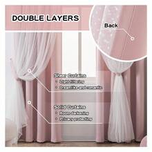 Pink Curtains For  Bedroom, 54 Inch Blackout Cute Short Curtains, Polka Dot Sheer, Grommet Top, 2 Panels - Window Treatments - 如圖29 - 查看 2
