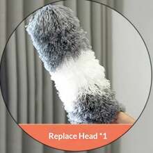 Extendable Microfiber Duster With Flexible Head - Washable Reusable Manual Cleaner For High Ceilings, Furniture & Cars