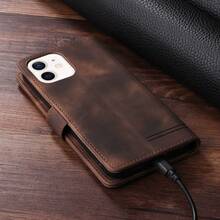 Premium Leather Phone Case With Card Slot, Magnetic Closure Flip Cover, Business Use, 6th Generation - Brown - View 7