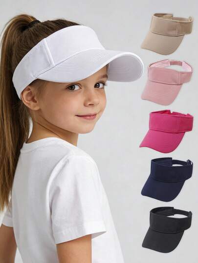 1 pieza Sombrero de sol de unicolor unisex para niños de 3 a 8 años, gorra deportiva transpirable para verano, primavera, playa, golf, tenis y uso casual al aire libre