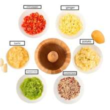 Mortar And Pestle, 100% Natural Bamboo Spice Grinder, Decorative Wooden Mortar And Pestle Set For Kitchen - 1 - View 6
