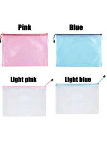 时尚防水PVC沙滩包，彩色字母印花 - A4尺寸，透明化妆包，尼龙拉链，游泳、潜水和夏季度假的理想之选 - 轻便，男女老少皆宜，沙滩包配件，旅行必备，旅行好物，假日必备，假日旅行包，化妆间装饰 - 彩色 - 查看 9