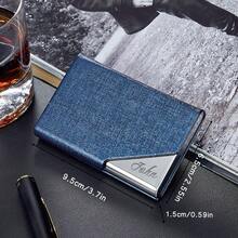 1pc Personalized PU Leather & Stainless Steel Business Card Holder, Customizable Credit Card Case, Suitable For Men, Fathers, Boyfriends, Real Estate Agents, Bosses And Business Professionals - PU Leather Metal Business Card Holder - View 3