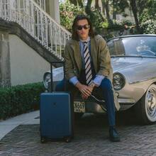 LEVEL8 Textura Maletas de Viaje 20" Equipaje Cuadrado Maleta de Mano con Ruedas Spinner y Cerradura Tsa Azul - Multicolor - Ver 2