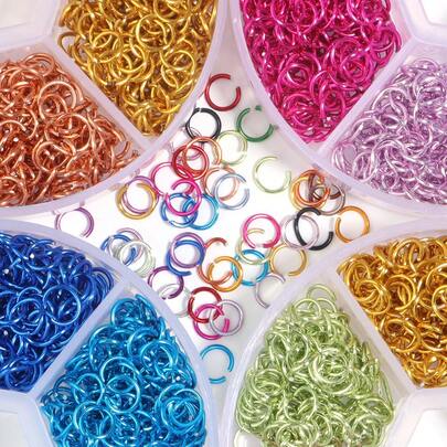1 Box Colorful Aluminum Rings, 6mm Jump Rings In Matching Colors, Aluminum Keychain/Bracelet/Necklace Connector Accessories, DIY Jewelry Making Supplies