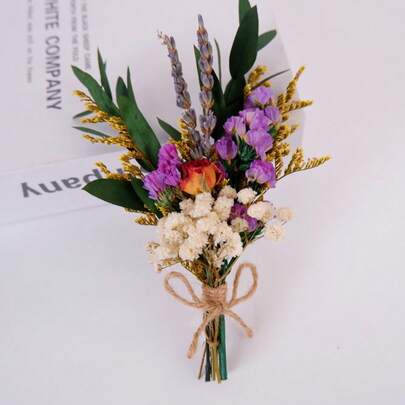 1/2/4/8/12pcs Mini Boho Dried Flower Bouquet SetDried Flowers Small Bouquets Real Plants Bundle Bohemian Flower For Wedding Or Valentine'S Day Souvenirs Mother's Day Decor