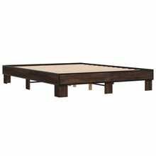 vidaXL Cadre de lit sans matelas chêne marrone 150x200 cm - Castano - Visualizzare 3