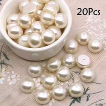 10/20/30 pièces Accessoires de décoration de vêtements en faux perles en demi-cercle - Blanc - Voir 19