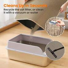 1PC Premium Large Cat Litter Mat Waterproof Double Layer Litter Trapper Non-Slip Washable Pet Toilet Pad Sand Control,Cat Accessories - Grey - View 7