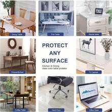 1pc Transparent PVC Desktop Mat, Can Also Be Used As Office Desk Pad, Large Mouse Pad, Laptop Desk Mat, Manicure Makeup Desk Mat, Coffee Table Mat, Vanity Mat, TV Cabinet Mat And Shoe Cabinet Surface Protector - Clear - View 12