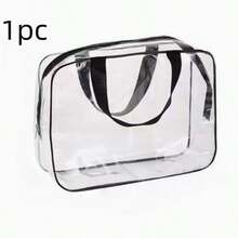 1 pieza Bolsa de almacenamiento transparente de moda - Bolsa organizadora de plástico de gran capacidad con cremallera resistente y asa | Bolsa de almacenamiento rectangular multiusos para viajes, vacaciones, juguetes, ropa y almacenamiento de bloques | Diseño unisex adecuado para actividades diarias y al aire libre de primavera | Regalo perfecto para el Día de San Valentín, bolsa esencial para viajes - Multicolor - Ver 11