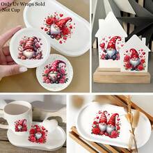 40PCS Valentines Gnome Theme Rub On Transfer Stickers Vinyl Decals Set - Versatile , Gnome Love Roses Pattern Theme Sticker For Cup, Furniture, Glass, Easy Apply DIY Home & Life Inspired - Multicolor - View 8