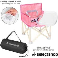 ASDF-SELECTSHOP Silla Para Bebe Portatil Plegable Silla para Comer Ajustable Con Bandeja Desmontable Asiento Elevado Para Uso Interior Con Cinturon de  Periquera Para Bebe Rosa. - rosa - Ver 6
