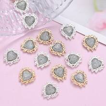 13x15毫米 10颗复古心形水钻贴片 - 闪亮DIY装饰，适用于外套、毛衣、衬衫、发饰和服装装饰、珠宝、美甲用品、外套装饰，闪亮效果 - 心形 - 查看 2