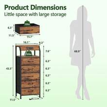 Vintage Nightstand With Charging Station And 3 Drawers - Chocolate Brown - View 2