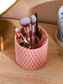 1pc 360° Rotating Makeup Brush Holder, Multi-Functional Desktop Organizer, Can Hold Lipsticks, Eyebrow Pencils, Skincare Products And Stationery, Perfect Birthday/Wedding Gift For Parents, Friends, Teachers, Also Suitable For Vanity Table - Multicolor - View 6