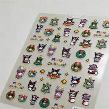 1套/1张 日本卡通人物圣诞系列 顽皮搞笑美甲贴纸 5D浮雕美甲贴纸，可爱漂亮，送朋友的礼物，营造惊喜感，美观又实惠，新年礼物，情人节礼物，复活节礼物（随机款式）