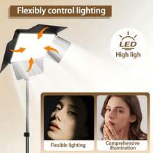 10-Inch LED Panel Light, USB Powered, 43-Inch Adjustable Tripod, 3 Lighting Modes, USB Powered LED Ring Light With Sturdy Metal Stand And Hanging Bracket - Dimmable Video Light, Suitable For Live Streaming, Photography, Videography, Content Creation - Compatible With DSLR/Camcorder/Smartphone - USB Powered LED Panel Light, Suitable For Home Studio Lighting - A - View 7