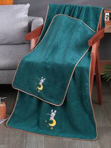 3/1pc Coral Fleece Embroidered Towel Or Bath Towel, Holiday Decor, Absorbent & Soft For Bathroom, Hotel, Gym, Travel, Gifts, Salon, Sports, Outdoor, Beach, School, Back To School, Travel Accessories, Home Essentials, Towels, Skin Care