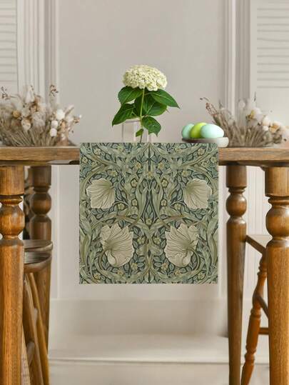 1pc William Morris Floral Tablecloth, Table Runner, Vintage Floral Dining Table Kitchen Decor, Multiple Sizes Available, Suitable For Kitchen Dining Table Decor, Party Tabletop Accessories, Home Room Decor Table Runner, Restaurant Dining Tablecloth, Restaurant Decor, Dining Table Decor, Dining Table Setting, Tablecloth, Fireplace Mantel Scarf Fireplace Decor, Glass Door Window Curtain Decor, Home Decor, Entryway Decor, Dining Table Decor, Room Decor, Bed Scarf