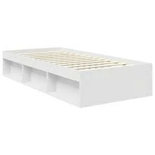 vidaXL Cadre de lit Blanc 90 x 190 cm Bois de pin massif - Blanc - Voir 5