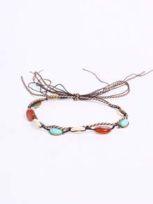 1顶男女通用巴拿马草帽，饰有串珠镂空装饰，时尚透气，适合日常佩戴、海滩、露营、主题公园、派对等场合。（帽链可定制） - MZ197+ML43 - 查看 13