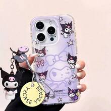 SANRIO Korean Cute Kuromi Kawaii Star Purple Case 11 12 13 14 15 16 17 Pro Max Plus Lovely Y2K Cover - A - Xem 10