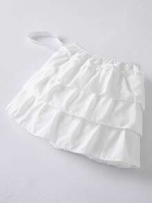 白色三层荷叶边床裙，简约经典风格，舒适透气的涤纶面料，四季皆宜，是卧室和家居装饰的理想之选，荷叶边床品，简约装饰，床裙设计，中性色调，季节性家居用品 - 白色 - 查看 12