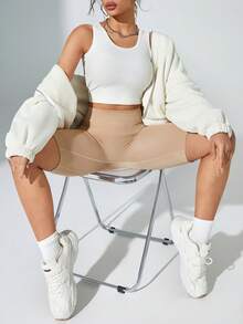 Women's Seamless Shaping Tummy Control Butt Lifting Shorts - Apricot - View 4