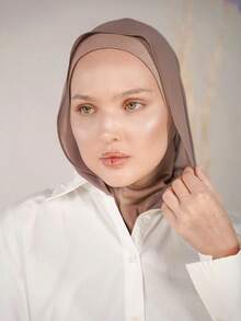 1pc Balaclava Mask Headwear, All-In-One Headscarf Turban, Elastic Knit Headwrap Covering Neck, Lightweight & Stretchy Fabric, Suitable For Prayer, Travel, Work, Daily Wear