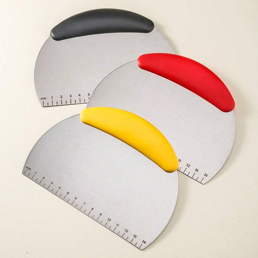 1pc Stainless Steel Dough Cutter With Measurement Scale, Household Bread, Pasta, Candy Cutting Tool