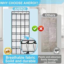 Over-The-Door Shoe Rack, Shoe Rack With 24 Mesh Pockets For Hanging On The Door, Large Hanging Shoe Rack For Up To 40 Lbs, Closet Shoe Rack Behind The Door, Durable Hanging Storage Bag For Shoes - trắng - Xem 7